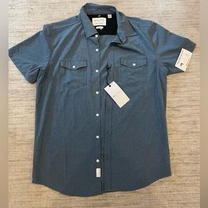 Paperdenim and cloth button down shirt MEDIUM/BLUE/NEW